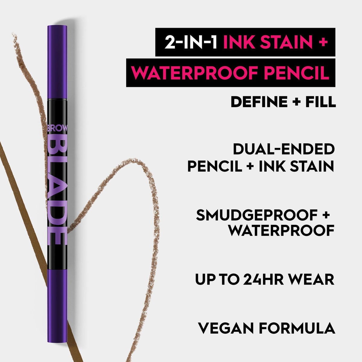 Urban Decay Brow Blade ink-tip close-up showing fine brush for hairlike strokes