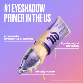 URBAN DECAY creamy primer texture swipe demonstrating smooth blendability benefit