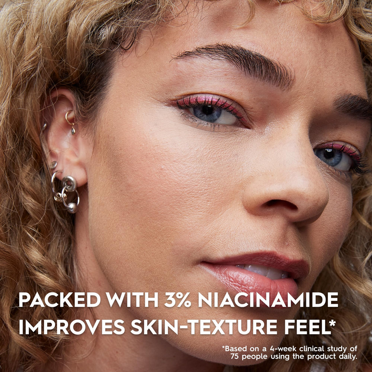 Urban Decay foundation applied with sponge and brush showing easy blend benefit