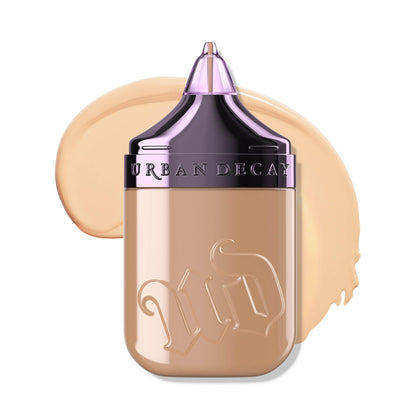 Urban Decay front packaging shows bottle and label, highlights waterproof benefit