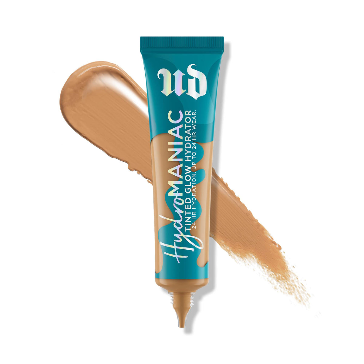 Urban Decay Hydromaniac front packaging showing bottle and label, highlights product benefits