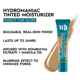 Urban Decay Hydromaniac texture swirl of foundation, displays hydrating dewy consistency