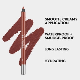 URBAN DECAY close-up of pencil texture demonstrating creamy, smooth glide