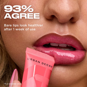 Urban Decay before and after week showing improved lip smoothness and fullness