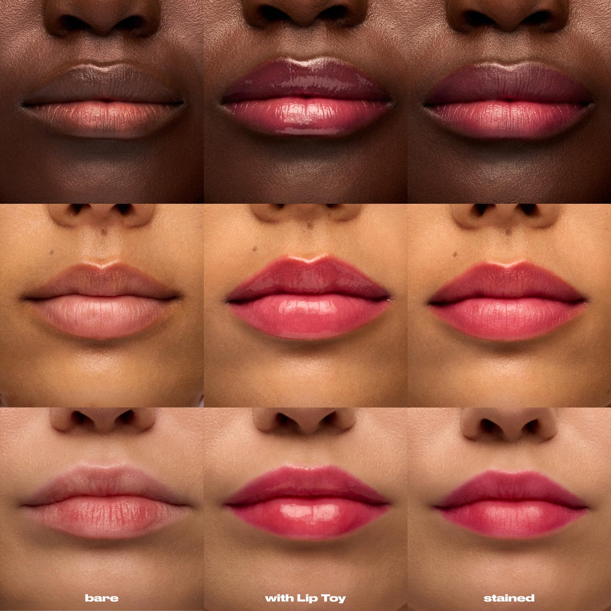 Urban Decay Fresita on lips closeup revealing custom pink stain and hydrated look