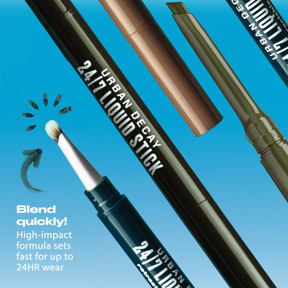Urban Decay winged liner application demonstrating long-lasting waterproof result