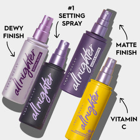 Urban Decay before and after makeup set comparison showing lasting, transfer-resistant benefit