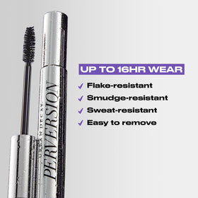 URBAN DECAY creamy mascara texture swiped to show rich black pigment and smooth finish