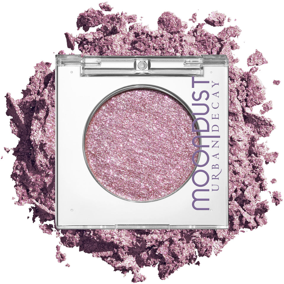 Urban Decay Moondust front packaging showing compact and shade label for quick identification