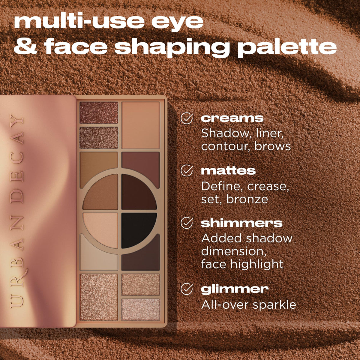 Urban Decay shimmer shade close-up reflecting light for highlighted accents