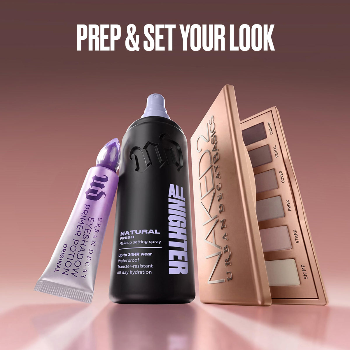 URBAN DECAY finished evening makeup look demonstrating smokey cool-toned eyes