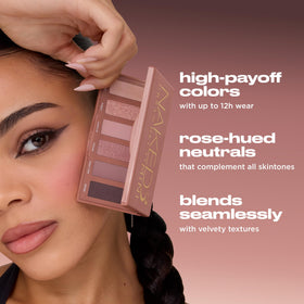 URBAN DECAY open palette with mirror showing six rosy shades for on-the-go touch-ups benefit