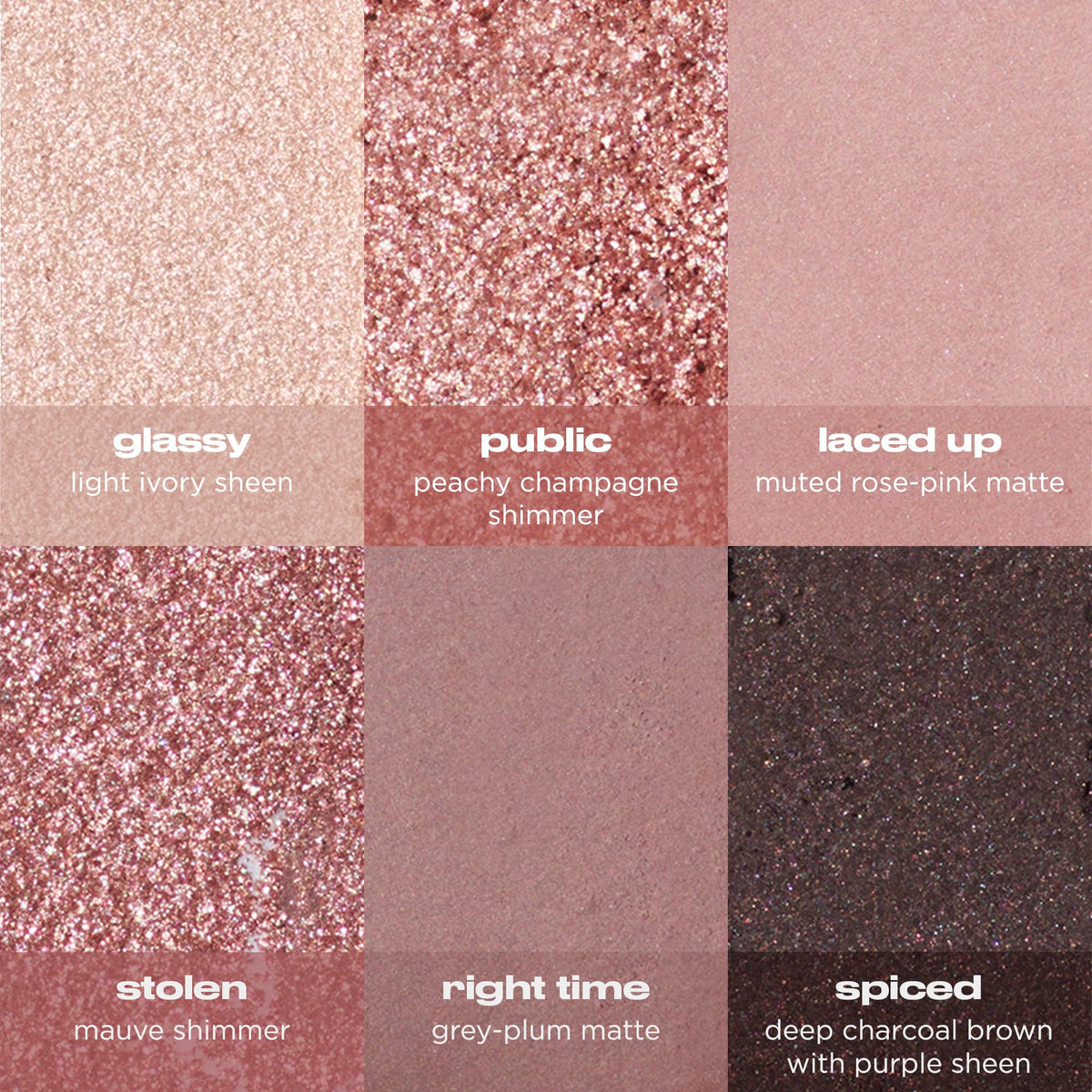 URBAN DECAY swatches on arm showing true-to-pan color payoff for easy shade selection benefit