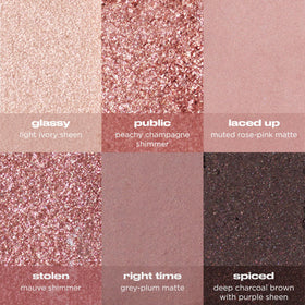 URBAN DECAY swatches on arm showing true-to-pan color payoff for easy shade selection benefit