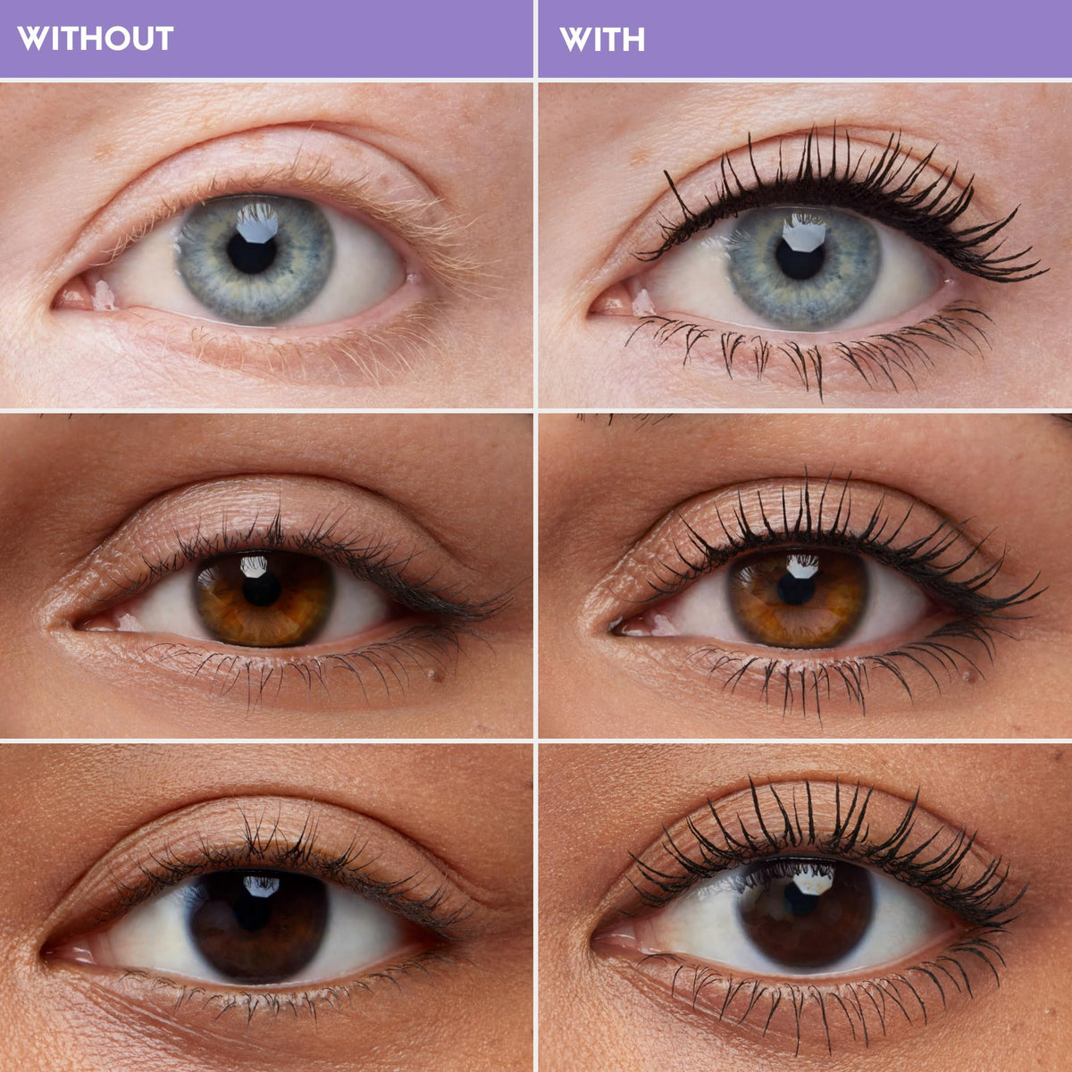 Urban Decay brush close-up hugging lashes to deliver even, clump-free volume