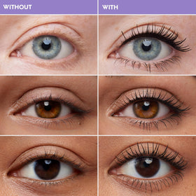 Urban Decay brush close-up hugging lashes to deliver even, clump-free volume