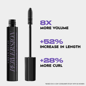 Urban Decay mascara applied to lashes showing length and separation instantly