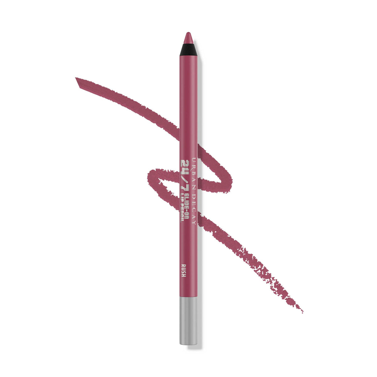 URBAN DECAY front packaging of Rush lip pencil showing compact tube and color