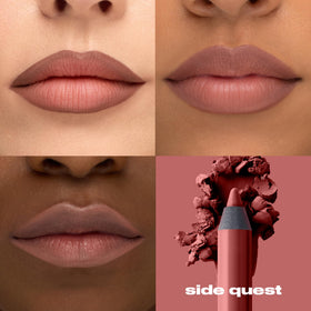 Urban Decay pencil tip close-up showing creamy glide and precise application benefit