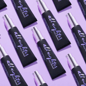 URBAN DECAY size comparison with hand to show 1 fl oz portability and travel-ready