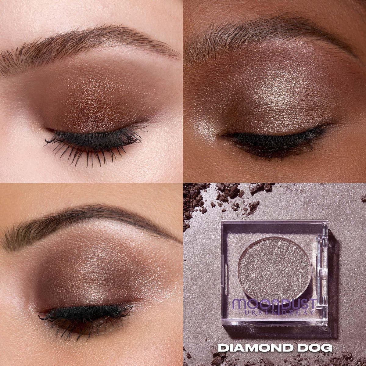 Urban Decay close-up texture of micro-fine glitter demonstrating smooth, wet-look shimmer