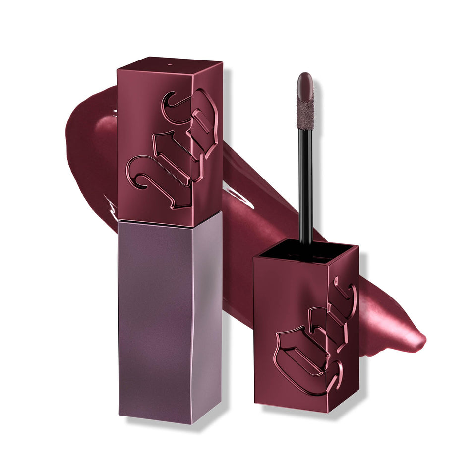 Urban Decay product front packaging showing shade and glossy finish benefit