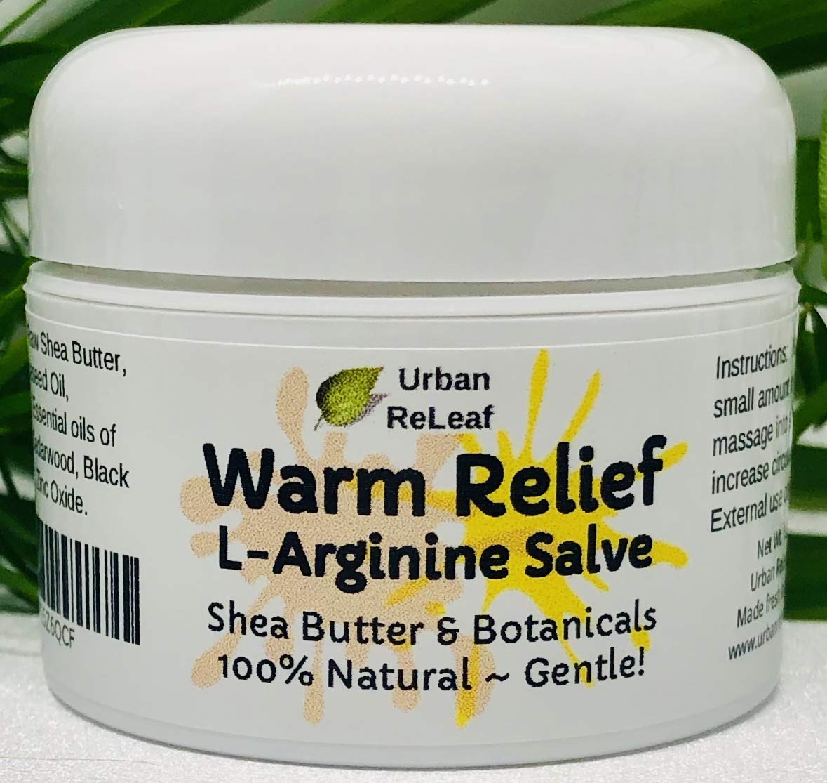 Urban ReLeaf front jar view showing label and travel-friendly size benefits