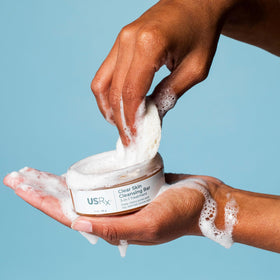 Urban Skin Rx ingredients label with salicylic acid and sulfur callouts