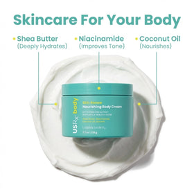 Urban Skin Rx cream texture close-up demonstrating rich, non-greasy consistency that hydrates deeply