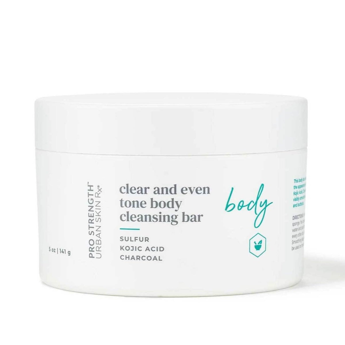 Urban Skin Rx front packaging showing the bar and jar for targeted body care
