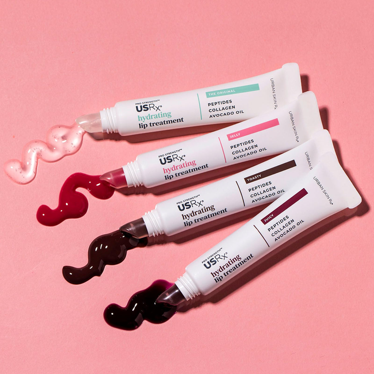 Urban Skin Rx tube styled on nightstand suggesting overnight use for deeper lip conditioning