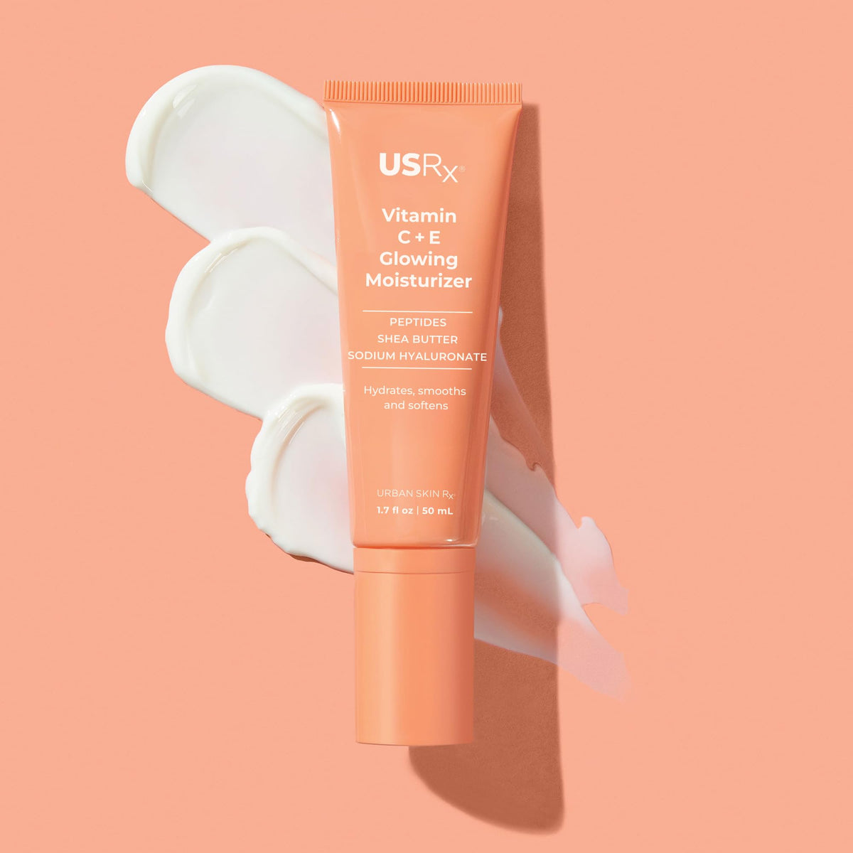 Urban Skin Rx cream texture close-up highlighting silky finish for lightweight hydration