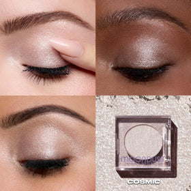 URBAN DECAY arm swatches showing Space Cowboy blendability and reflective sheen