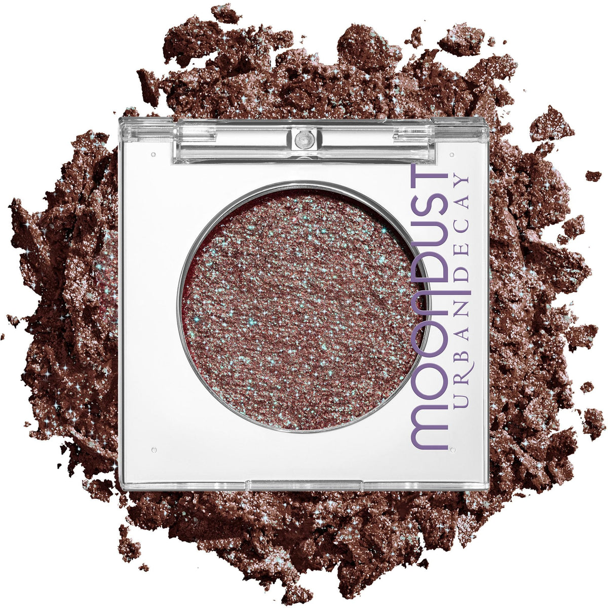 URBAN DECAY Solstice front pan showing red base and green sparkle for bold looks