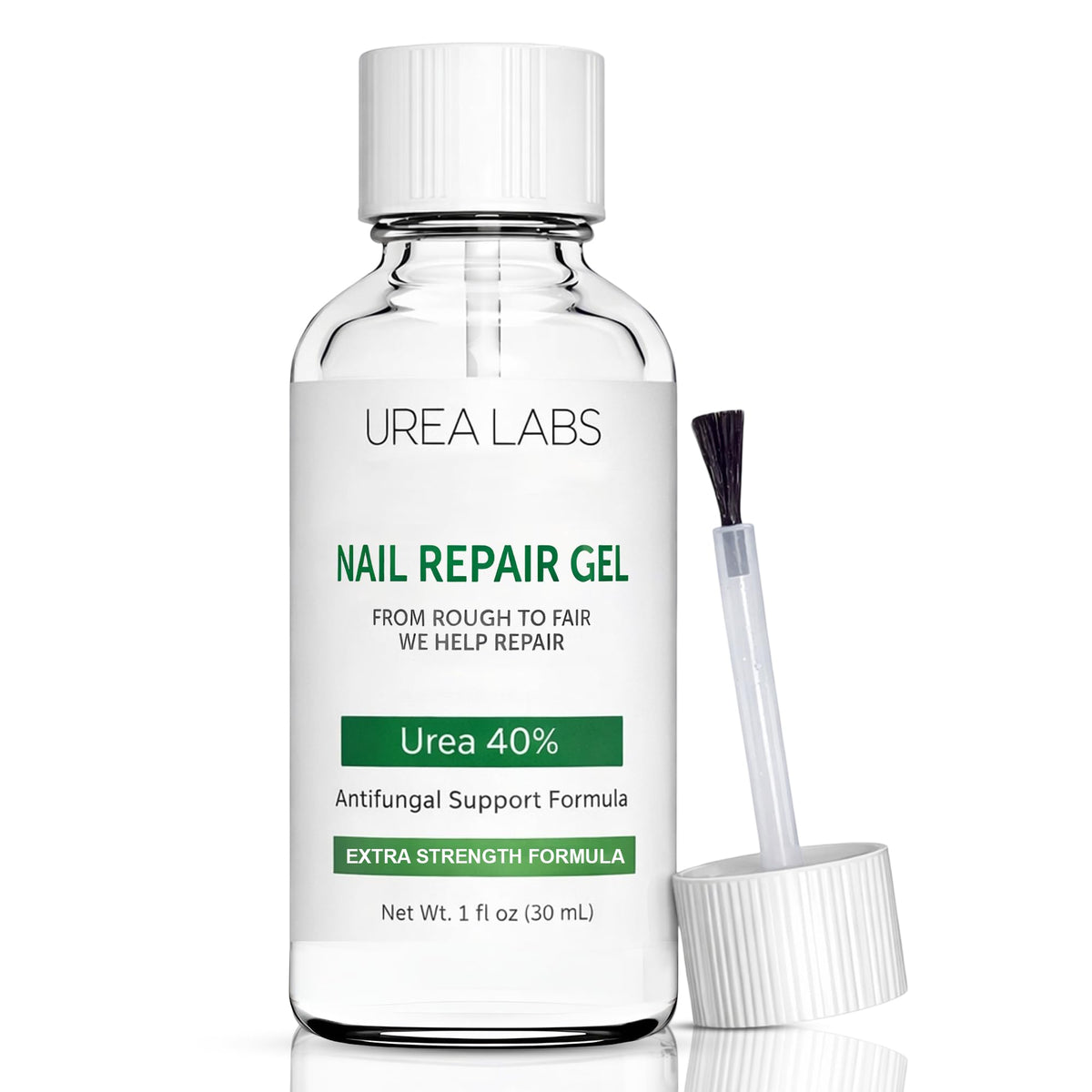 UREA LABS front bottle shot showing 30ml gel and clear label for travel convenience