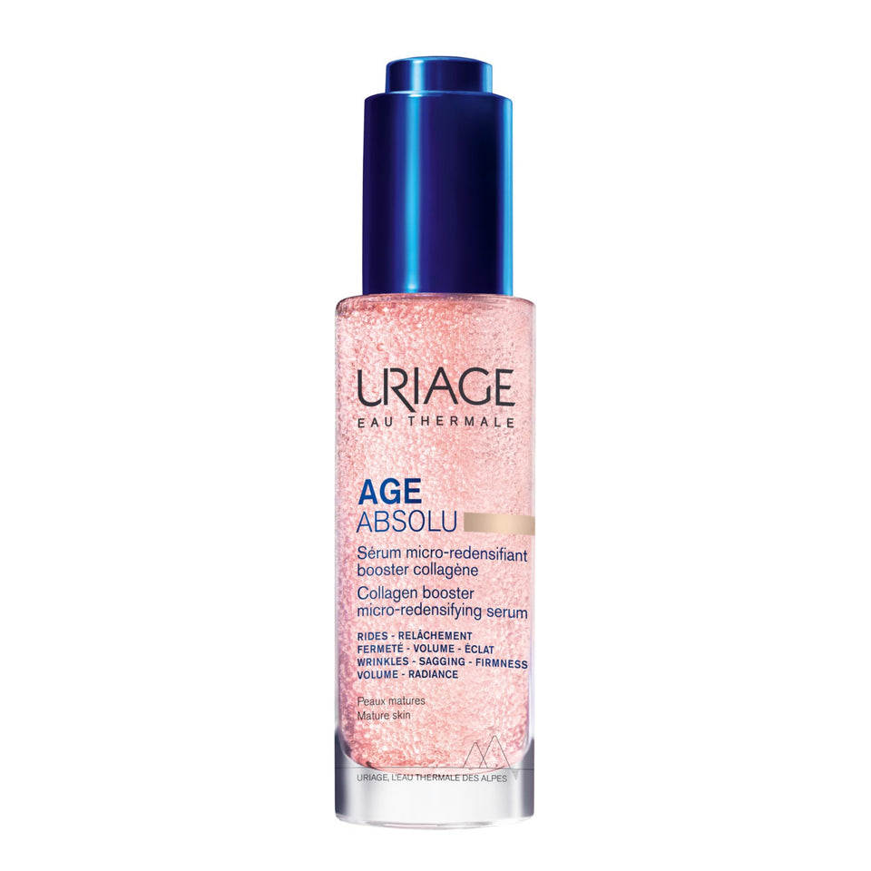Uriage front bottle showing sleek serum packaging and brand clarity