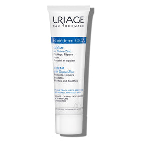 Uriage Bariéderm-CICA front jar view showing soothing restore benefits