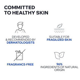 Uriage close-up label displaying key actives and dermatologist-developed reassurance