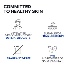 Uriage serum being applied on skin showing soothing hydration