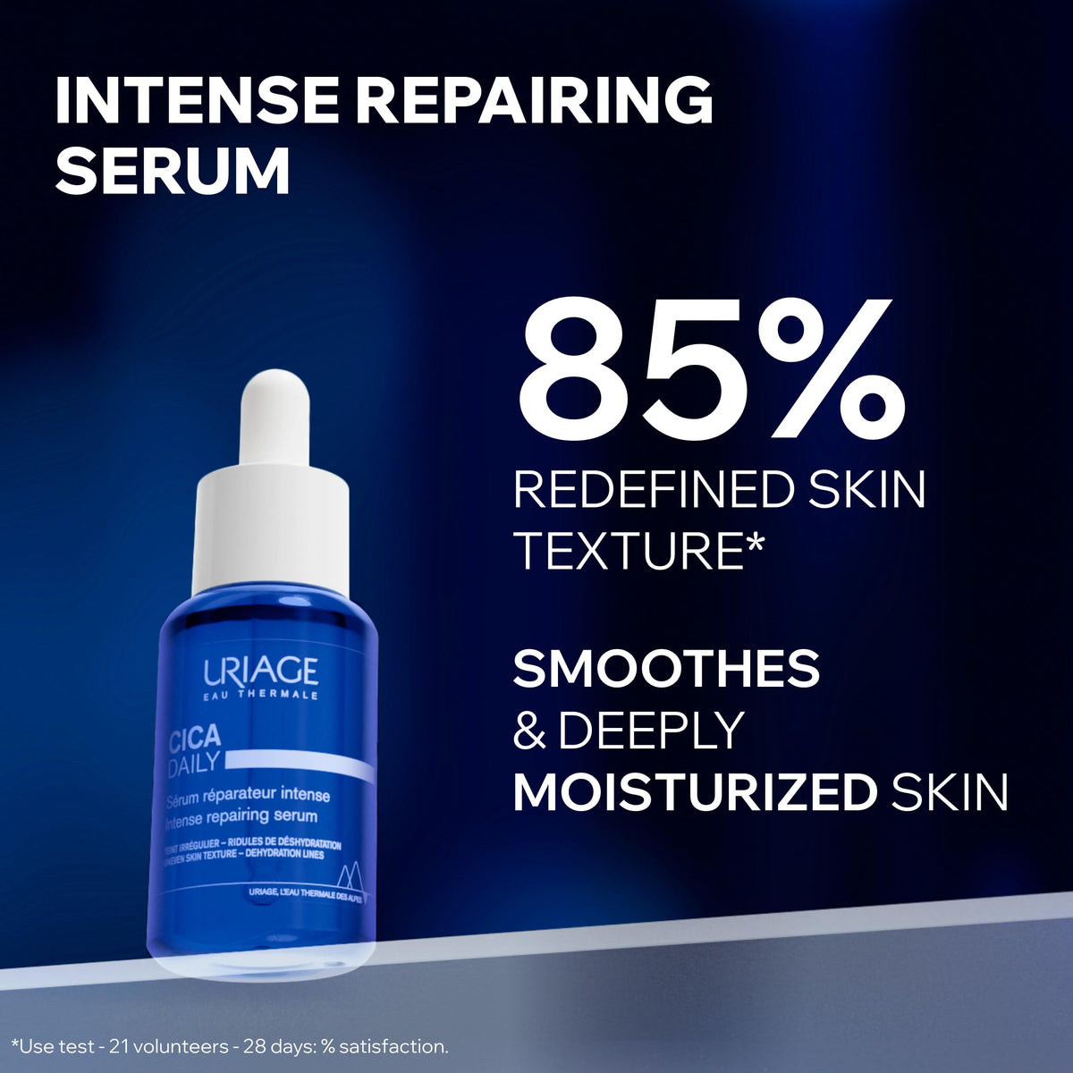 Uriage pipette dispense detail highlighting precise application benefit