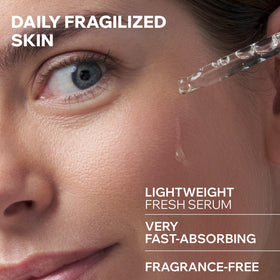 Uriage serum texture drop demonstrating lightweight, fast absorbency