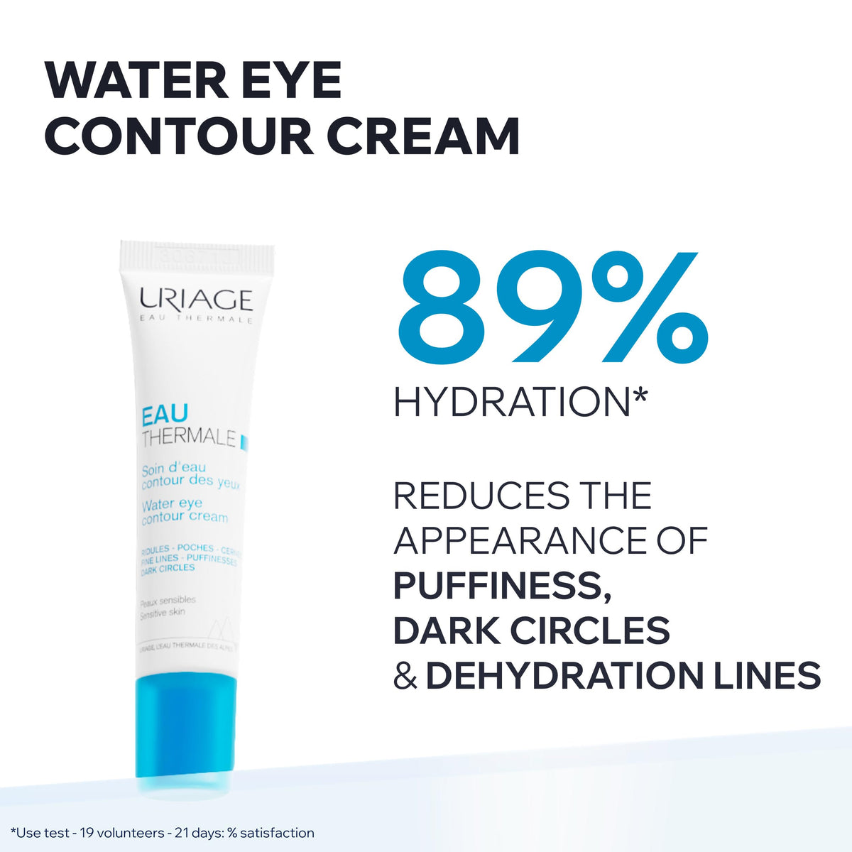 Uriage open tube texture displaying gel-cream for fast hydration benefit