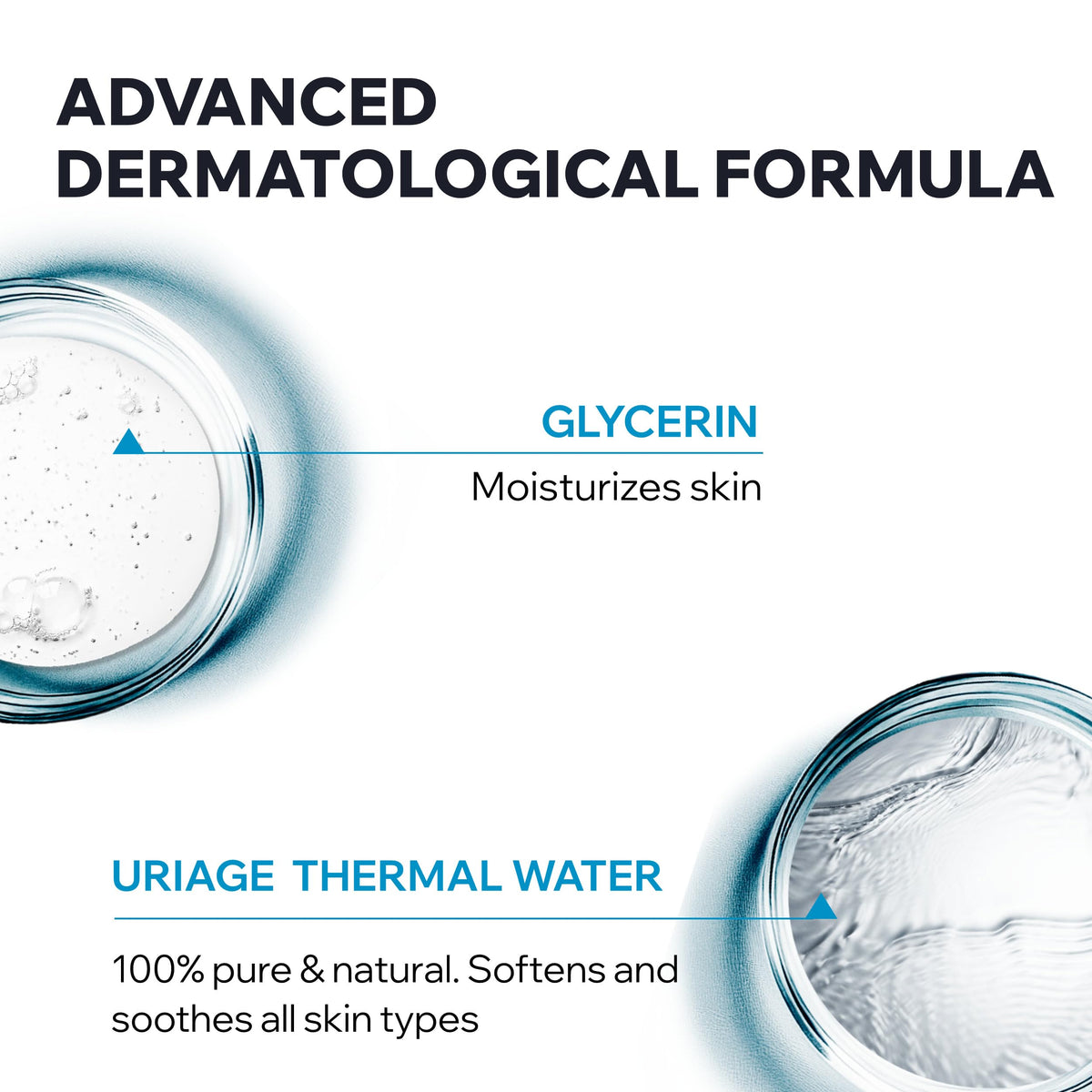 Uriage used on face in shower demonstrating gentle daily cleansing benefit