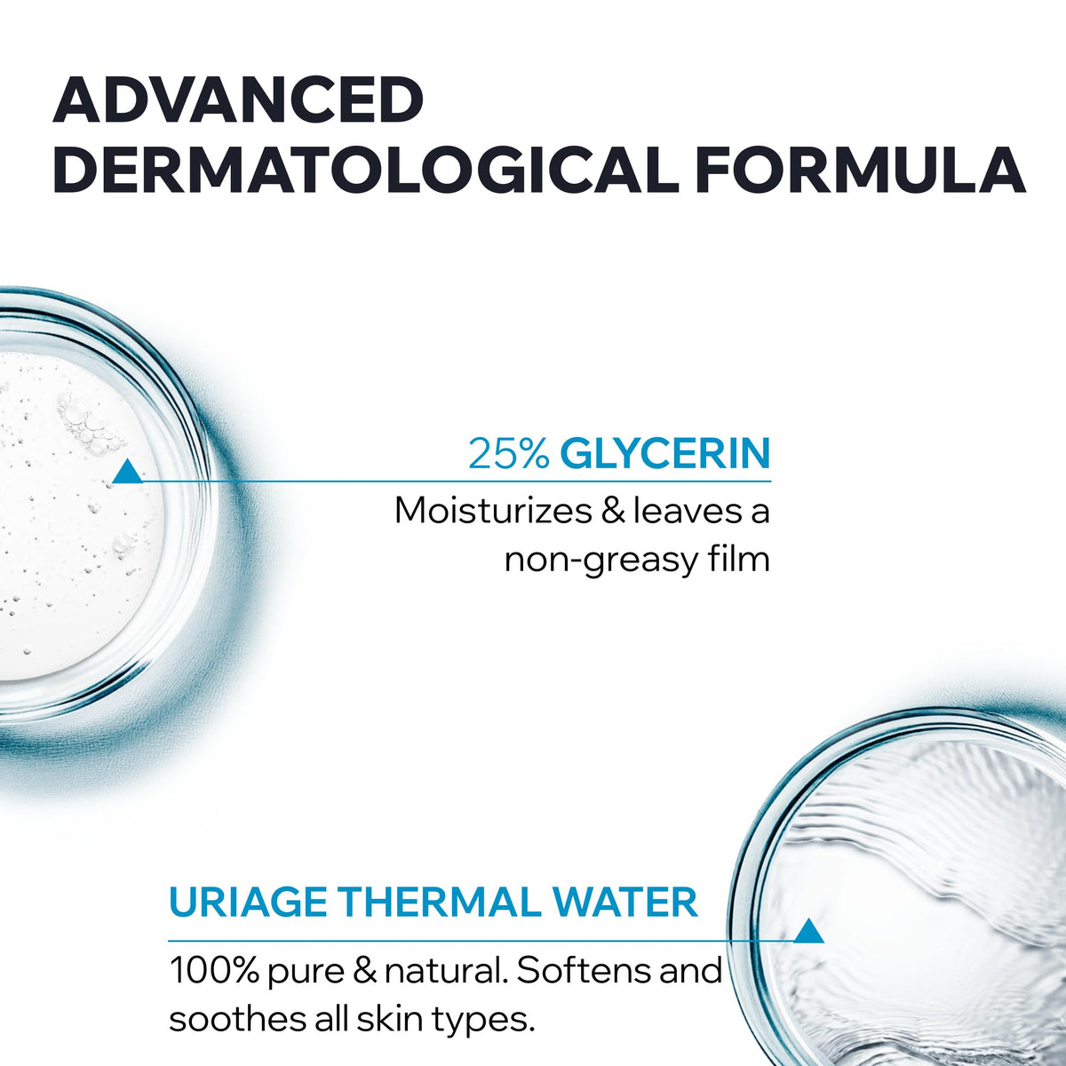 Uriage product in hand in shower delivering gentle nourishment