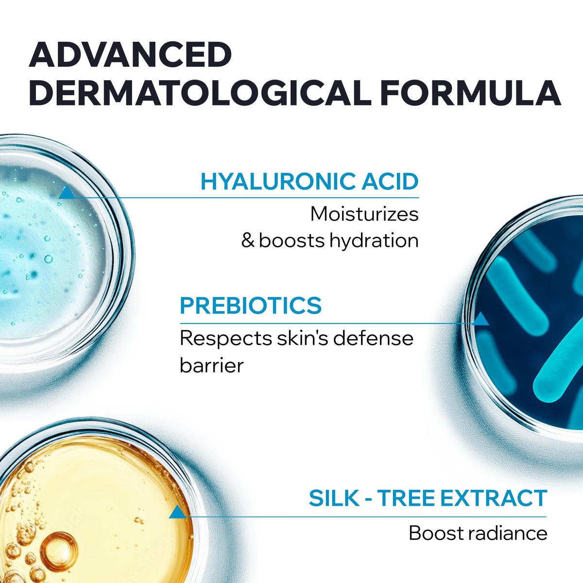 Uriage ingredient label highlighting hyaluronic acid and Aquaxyl benefits