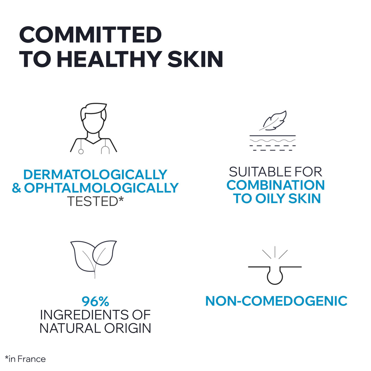 Uriage micellar water pore refining illustration showing reduced shine and smoother look benefit