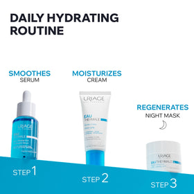 Uriage product on bedside table in nighttime setting promoting calming ritual benefit