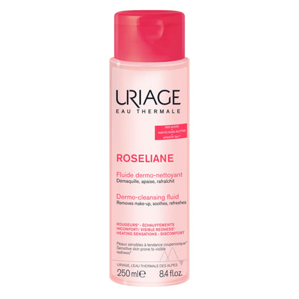 Uriage Roseliane front packaging showing bottle and label for clear product ID and benefit