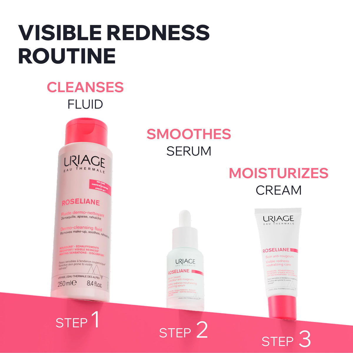 Uriage Roséliane jar in hand showing product size and nourishing benefit