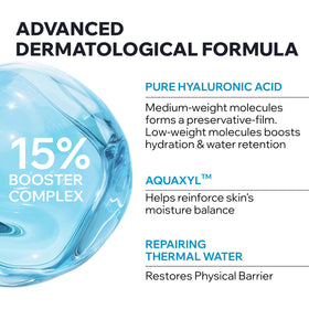 Uriage applying drops to hand highlighting quick absorption and immediate hydration benefit